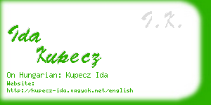 ida kupecz business card